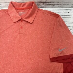 Nike Golf Tour Performance Polo Shirt Men's Large Red Dri Fit Vented Lightweight